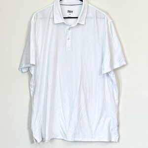 DKNY Men's Crisp White Polo Shirt - Size: 2XL
